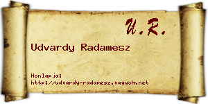 Udvardy Radamesz névjegykártya